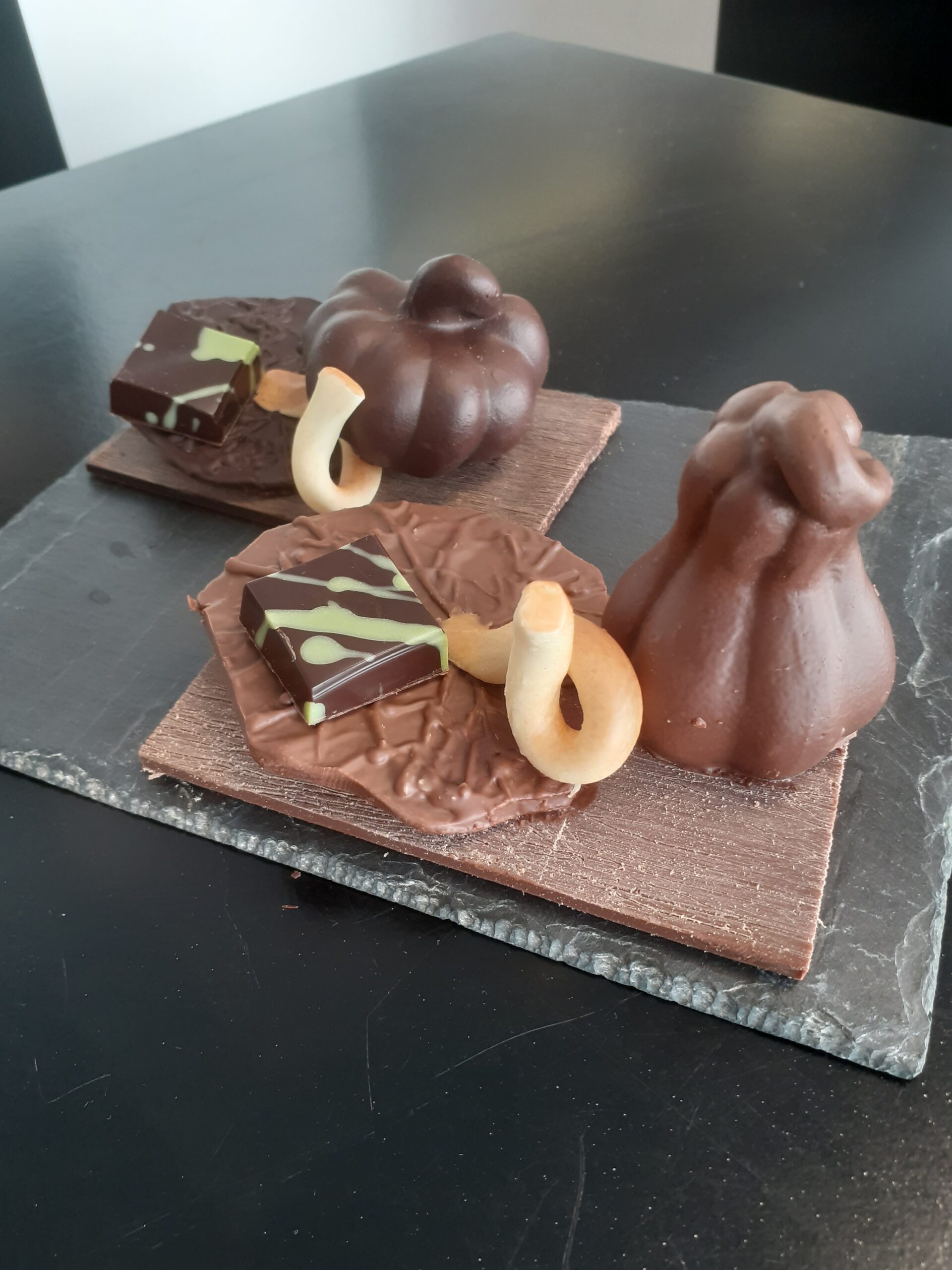 Citrouilles et courges en chocolat